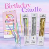 Birthday Candle เทียนวันเกิด เทียนยาว • เทียนแท่งยาว pastel แบบเกลียว สีมุก และสีพาสเทล Happy birthday candle
