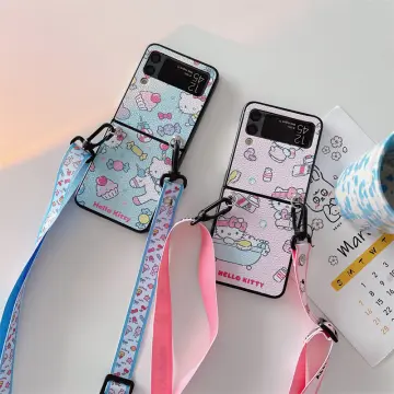 Cute Cartoon Cinnamoroll kitty folding Case For Samsung Galaxy Z Flip 3  Flip4 5G