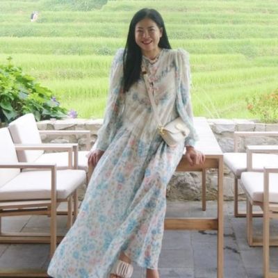 P010-043 PIMNADACLOSET - Long Sleeve Lace Chiffon Floral Print Maxi Dress