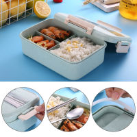 Microwave Lunch Dinnerware with Stainless Steel Spoon Chopsticks Food Storage Container Children Kids School Bento