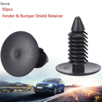 Renk 50pcs Auto Trunk bumper Fender Retainer ดันคลิปพลาสติกสีดำยึด