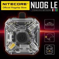 NITECORE แหล่ง NU06 LE สัญญาณไฟแสงอเนกประสงค์ LED เตือนยุทธวิธี USB-C ไฟฉายคาดศีรษะชาร์จได้สำหรับหมวกกันน็อคกระเป๋าเป้สะพายหลังจักรยานรถ