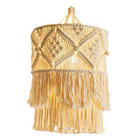 Nordic Macrame Woven Tapestry Lampshade Boho Hanging Lamp Cover Ceiling Pendant Light for Home Bedroom Chandeliers Decorative