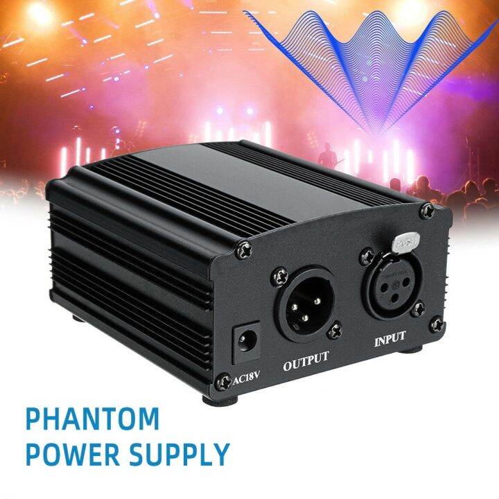 48V Phantom Power Supply with 220V US Plug for Condenser Microphone and