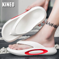 KINEO รองเท้าฟลิปฟลอปสำหรับผู้ชาย,รองเท้าแตะพื้นหนาใส่กลางแจ้งรองเท้าเดินในบ้านรองเท้าแตะชายหาดสลิปออนในสวนรองเท้าแตะใส่ในบ้านนุ่มพิเศษในร่มไซส์ใหญ่45