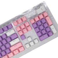 2022 New PBT Keycap OEM Height 3 Color Combinations (Pink/Purple/White)  Suitable for Mechanical Keyboard Installation MX Switch