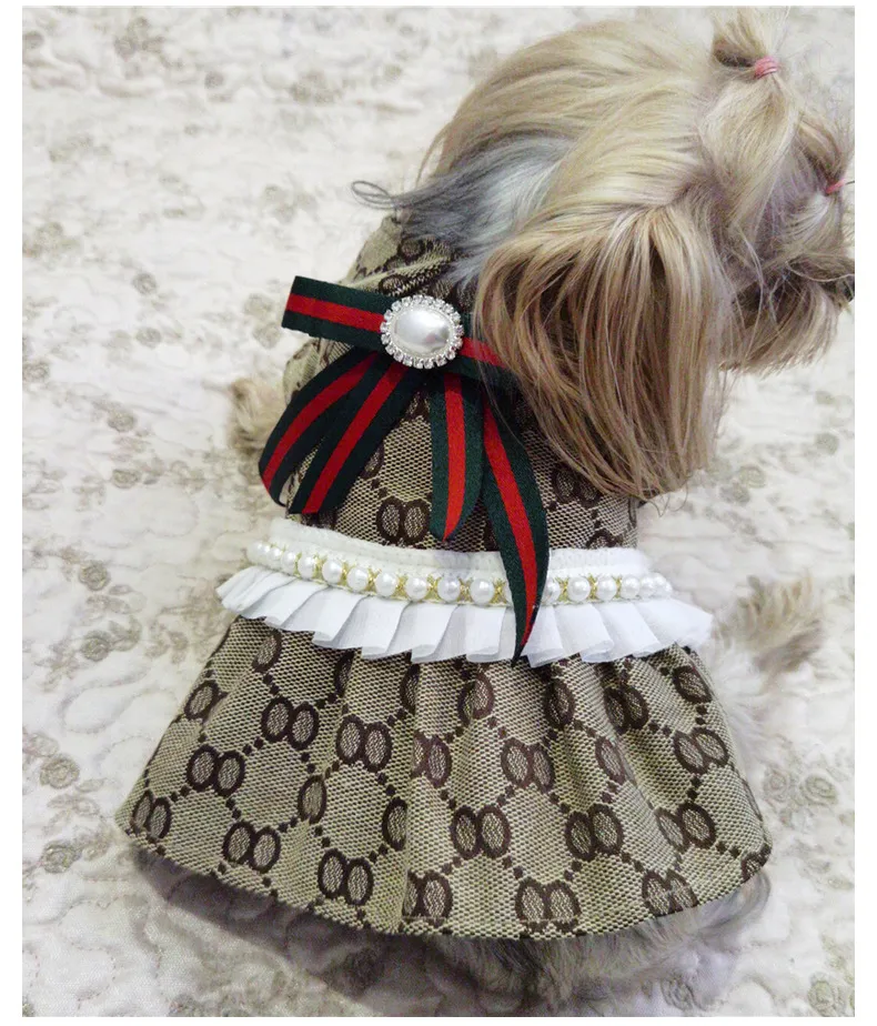 Source New little sweet wind pet clothes teddy bear bullfight couple shirt  dog skirt on m.