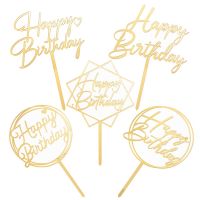 ┇☢❣ 【2022 New Design】 Pack Of 10 PCS Happy Birthday Acrylic Cake Topper Birthday Cake Decoration