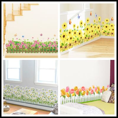 [24 Home Accessories] [Shijuekongjian] ดอกไม้กระดานข้างก้นสติ๊กเกอร์ DIY พืชภาพจิตรกรรมฝาผนัง D Ecals สำหรับเด็กห้องนอนห้องนั่งเล่นห้องครัวกระจกหน้าต่างตกแต่ง