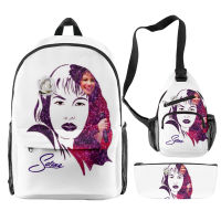 Selena Quintanilla Sakura Women Backpack 3pcsset Teenager Boys Girls Oxford Waterproof Schoolbag Men Casual Travel Laptop Bag