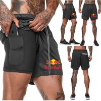 Multi-pocket Zip Pocket Summer Red Bull Racing Motorcycle New Mens Double-layer Running Shorts Training Anti-glare Quick-dry