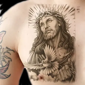 traditional jesus tattoo drawing