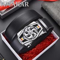 New Belts for 3.5cm Width Brand Fashion Automatic Buckle Black Genuine Leather Mens Jeans High Quality Waist Male Strap