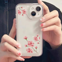 For IPhone 14 Pro Max IPhone Case TPU Soft Case Shockproof Protection Camera Pink Flower Style Compatible for IPhone 13 Pro Max 12 Pro Max 11 Pro Max Xr Xs Max