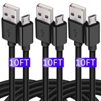 【Taotao Electronics】 สาย Micro USB 10ฟุต [3แพ็ค] สายชาร์จที่ทนทานยาวเป็นพิเศษสายชาร์จอย่างรวดเร็วสำหรับ PS4Android Samsung S7 J3 J7XBOX