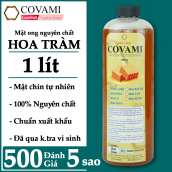 Mật ong nguyên chất hoa tràm COVAMI 1 LÍT, an toàn, cam kết đúng chất lượng