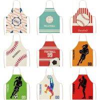 Baseball Linen Apron Kids Football Volleyball Family Game DIY Sleeveless Aprons Home Household Kitchen Apron for Women Aprons