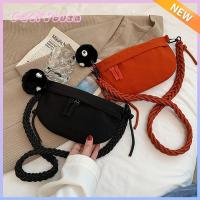 PETIYOUZA สำหรับผู้หญิง ผ้าใบแคนวาส เล็กๆน้อยๆ พร้อมจี้ กระเป๋า Crossbody กระเป๋าแบบสะพายไหล่ ถุงใต้วงแขน กระเป๋าแมสเซนเจอร์