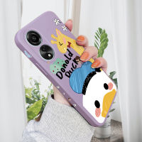 เคสสำหรับ OPPO A78 4G ลายการ์ตูนน่ารักโดนับยีราฟเป็ดเคสโทรศัพท์ดีไซน์ลายขอบสี่เหลี่ยมของเหลวปลอกซิลิโคนคลุมทั้งหมดเคสป้องกันกล้อง