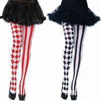 【VV】 Womens Stockings Striped Elastic Pantyhose Chrismas Clown Multicolor Hot