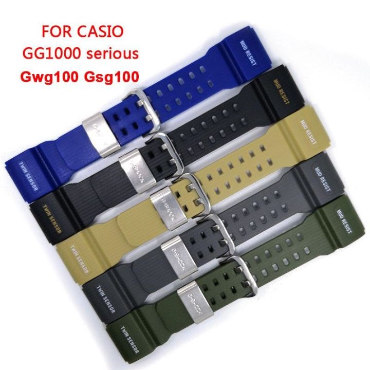สำหรับนาฬิกา-casio-สายนาฬิกาสายยางซิลิโคนสำหรับ-casio-gg1000-gwg100-gsg100-สายนาฬิกาสร้อยข้อมือที่จริงจังทั้งหมด