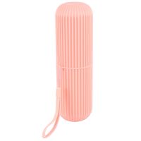 Portable Toothpaste Toothbrush Holder Case Non-Slip Strip Germproof Storage Box Plastic Couple Bathroom Accessories Pink