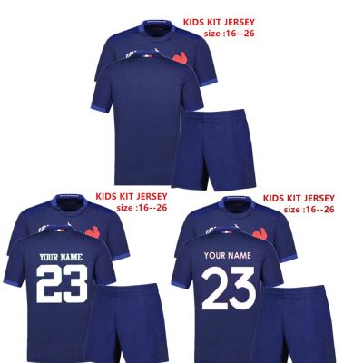 [hot]2023 FRANCE Home HOME Rugby France Shirt KIT YOUTH KIDS :16--26 2023/24 TRAINING size RUGBY SHORTS Jersey JERSEY