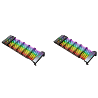 2X PSU Extension Cable RGB Trunking Cover Rainbow Bridge for 24Pin ATX Cable MOD Symphony Line, 5V Rainbow RGB M/B SYNC