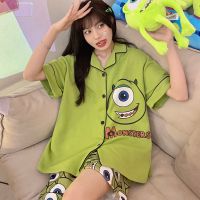 ◈ Pajamas womens summer 2023 new short-sleeved ins cute net red cartoon sweet and can be worn outside home service suit