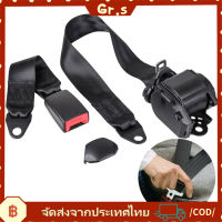 【Gr.s】ตั้งค่าเข็มขัดนิรภัยแบบพับเก็บได้ 3 จุดสำหรับรถยนต์สีดำ