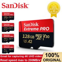 Sandisk Extreme Pro Flash 128GB การ์ดไมโครการ์ด SD SDXC UHS-I 512GB 256GB 64GB U3 V30อะแดปเตอร์เมมโมรี่การ์ดบัตร TF สำหรับกล้อง DJI