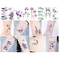 WRAPPER PRIVATE26WR6 Waterproof Leg Body Art 3D Body Tattoo Sticker Cover Scars Black Rose Butterfly Design Temporary Decal