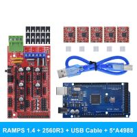 เครื่องพิมพ์3D Mega 2560 R3 + RAMPS 1.4แผงควบคุม + 5Pcs A4988หรือ DRV8825 Stepper Motor Drive สำหรับ3D Printer Kit สำหรับ Arduino Kit