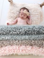 2021 Newborn Backdrop Faux Fur Flokati Rug Blanket Shoot Studio Accessories Set for Baby Photography Props Basket Stuffer Posing