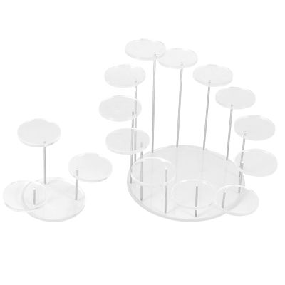 2Pcs Round Acrylic Cupcake Stand-Premium Cupcake Holder, Cupcake Display Stand Dessert Stand Pastry Platter Display