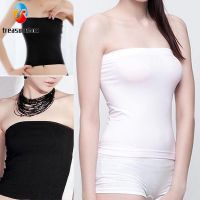 TB Basic Layering Stretch Plain Strapless Tube Top Seamless Sleeveless Tee