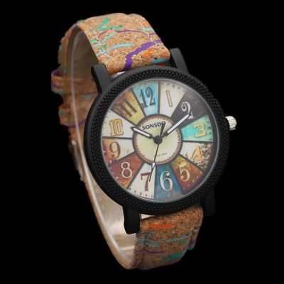 นาฬิกาแฟชั่นดีไซน์ไม้สำหรับผู้หญิงนาฬิกาหนังนาฬิกาข้อมือของขวัญสำหรับผู้หญิง Reloj นาฬิกาควอตซ์สำหรับผู้หญิง