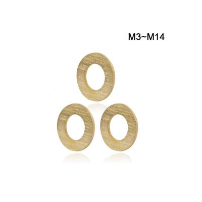 {Haotao Hardware} Disc Flat เครื่องซักผ้าปะเก็นแหวน50Pcs DIN125 ISO7089 M3 M4 M5 M6 M8 M10 M12 M14 Meson Pad ทองแดงแผ่นโลหะทองเหลือง