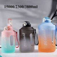 【CC】□❂  1500/2300/3800ml Frosted Bottle Gallon Flask With Scale Motivational Kettle Outdoor Gym Supplies