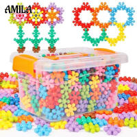 AMILA 3D หมุนได้บล็อกตัวต่อเด็กสนุกชิ้นเกล็ดหิมะการตรัสรู้เด็กอนุบาลของเล่น Diy เพื่อการเรียนรู้