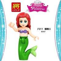 【Free shipping】 ชุดล็อกเพื่อนตุ๊กตาเจ้าหญิงเอลซ่านางเงือก Belle สัตว์ป่า Kids Toys ประกอบสร้อยข้อมือทองเครืื่องเล่นสร้างบ้านบล็อก