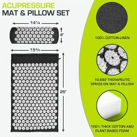 Non-Slip Acupressure Mat Schachter Mat Acupressure Yoga Mat and Pillow Set for Back Muscle Relief Chronic Back Pain Treatment