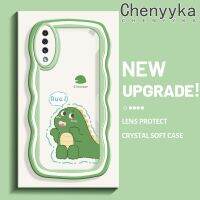 Chenyyka เคส A30s A50s A50ลายการ์ตูนไดโนเสาร์น่ารักดีไซน์ใหม่ปลอกสำหรับ Samsung กาแล็กซี่เคสโปร่งใสลายกล้องถ่ายรูปเคสมือถือกันกระแทกแบบใสนุ่มเรียบง่ายปลอกป้องกันอ่อนโยน