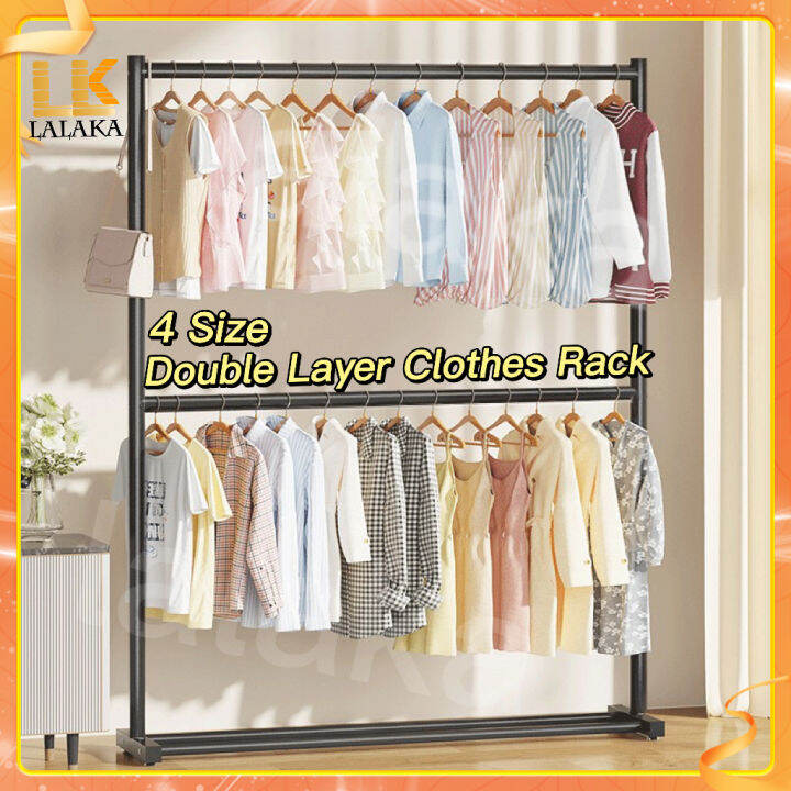 Double Layer Clothes Rack Clothes Hanging Rack Drying Rack Clothes