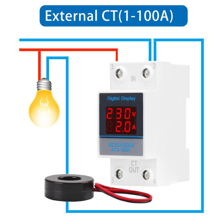 sinotimer-100a-ac50-500v-แรงดันไฟฟ้ากระแสสลับแบบมัลติมิเตอร์รางที่แม่นยำเครื่องทดสอบกระแสไฟฟ้ามิเตอร์แอมมิเตอร์โวลต์มิเตอร์พลังงานจอแสดงผลแอลซีดีดิจิทัลคู่เพื่อการจัดการและหน้าจอแสดงผลการบริโภคพลังงาน