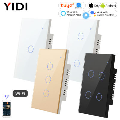 1 2 3 4 Gang 2 Way US Wifi Tuya Brazil Smart Wall Touch Light Switch On Off 220V House with Remote Control Smart Life Alexa Home-srng633433