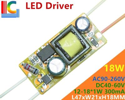 Freeshipping 13W 14W 15W 16W 17W 18W Power Supply 40-60VDC 250mA 300mA LED Driver 90-260VAC Lighting Transformer for LED lamp Electrical Circuitry Par