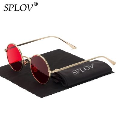 ⊙☂ SPLOV Vintage Men Sunglasses Women Retro Punk Style Round Metal Frame Colorful Lens Sun Glasses Fashion Eyewear Gafas sol mujer