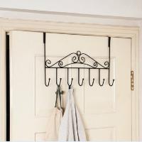 Over the Door Hanger Punch-free Hat for Holder Metal Bracket 7 Hooks