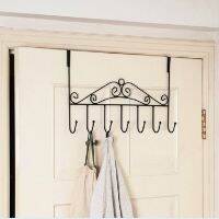 【YF】 Over the Door Hanger Punch-free Clothes Hat Bag Hook for Kitchen Bathroom Towel Key Holder Metal Bracket 7 Hooks